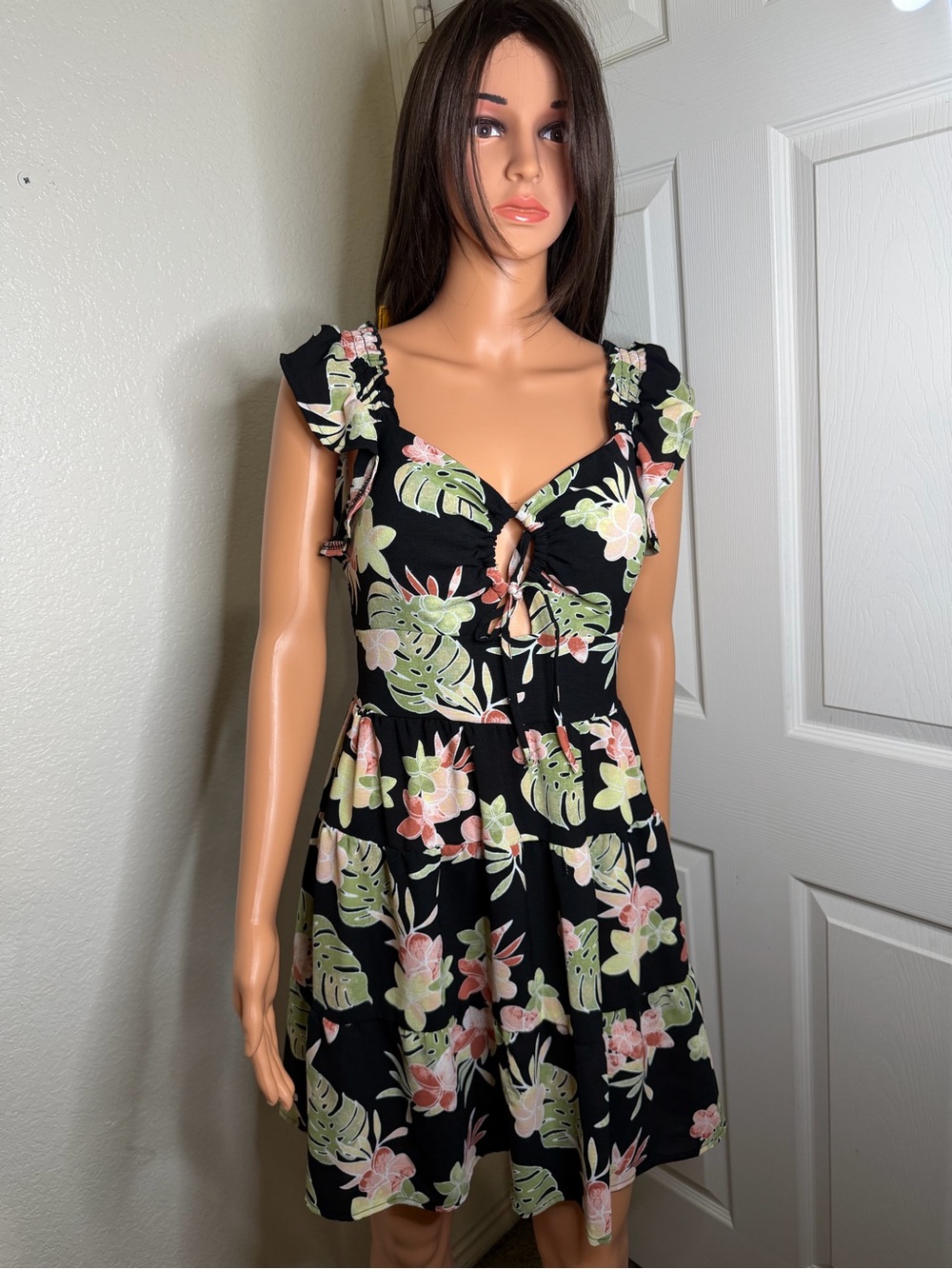 Madden NYC Black Floral Sundress